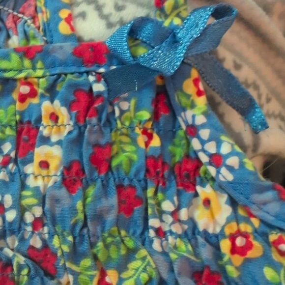 Vintage Girls‎ Basic Edition Floral Print Smocked Cropped Summer Top 6X - Picture 4 of 5